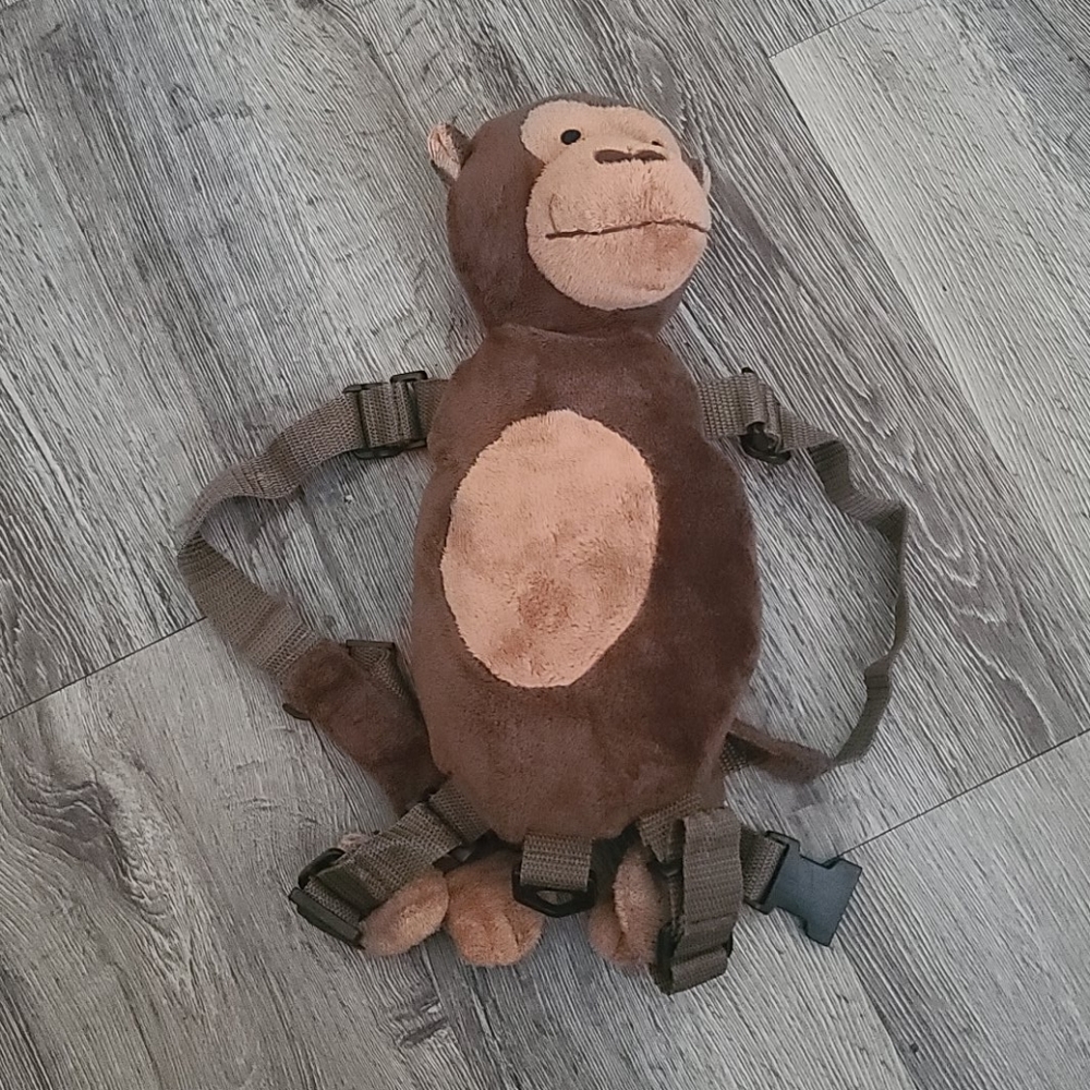 Monkey Stuffed Animal Backpack for Leash